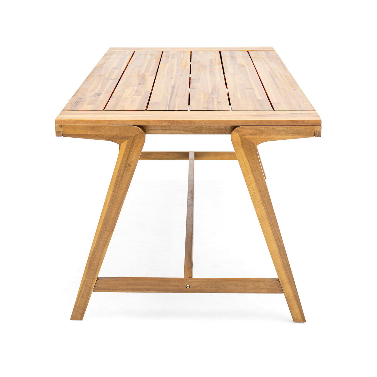 Modern Outdoor Dining Table with Acacia Wood and Teak Finish