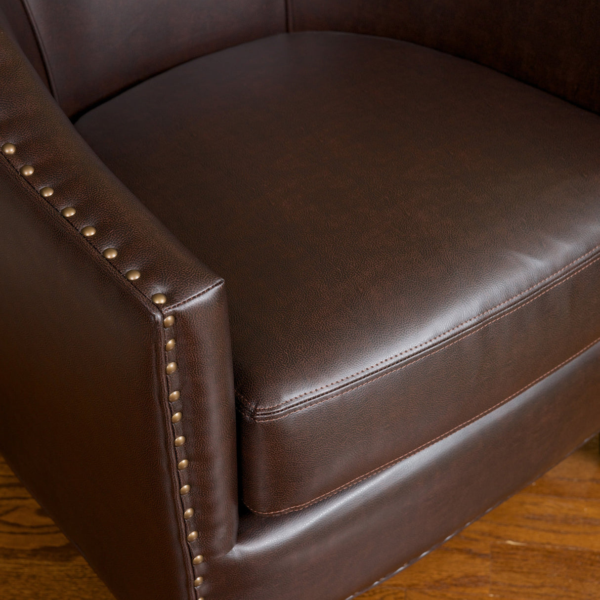 Brown Bonded Leather Club Chair