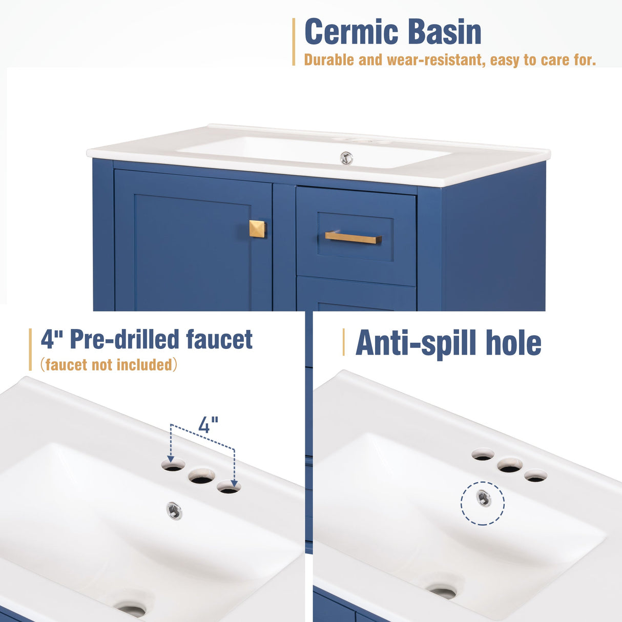 30" Bathroom Vanity with Sink Combo Set