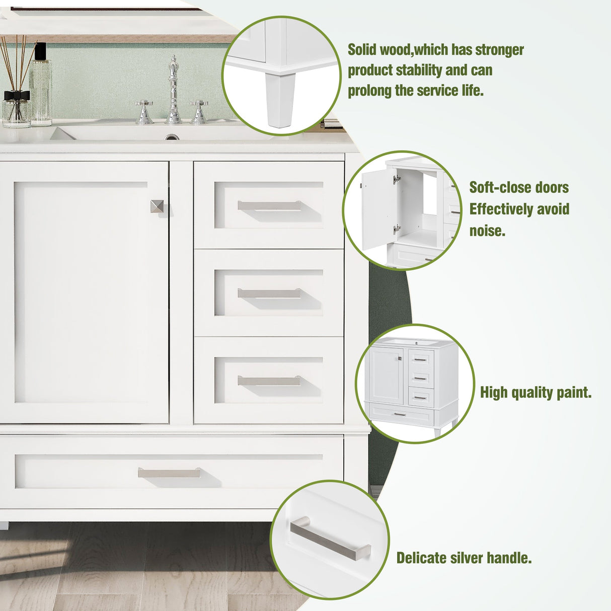 30" Modern Bathroom Vanity with Sink Combo Set