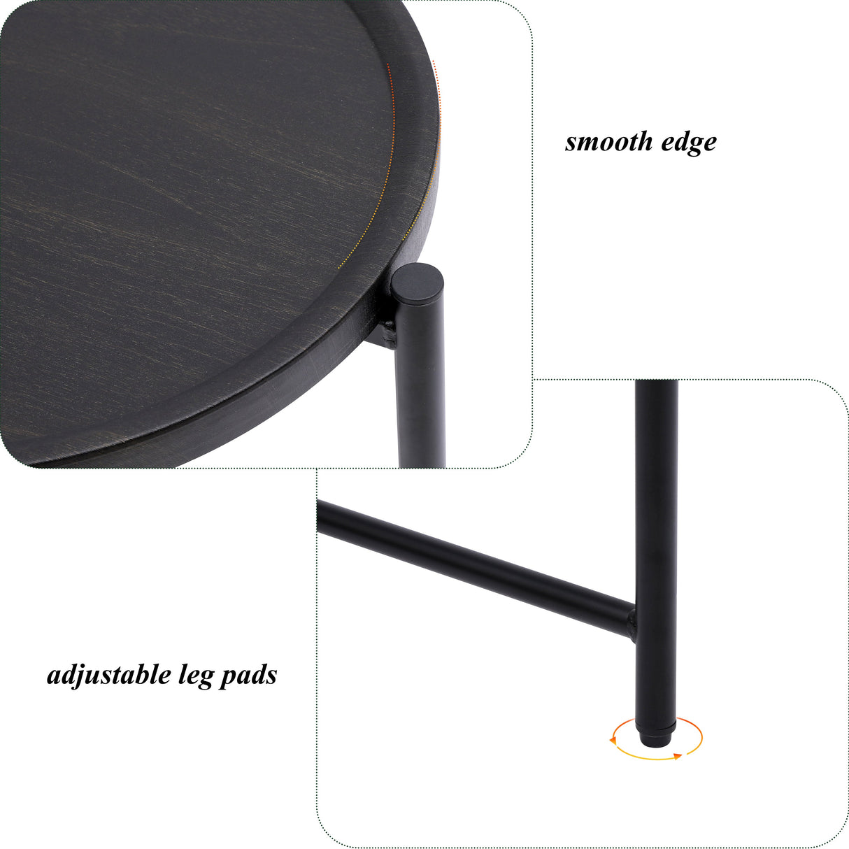 Round Coffee Table with Storage Tray