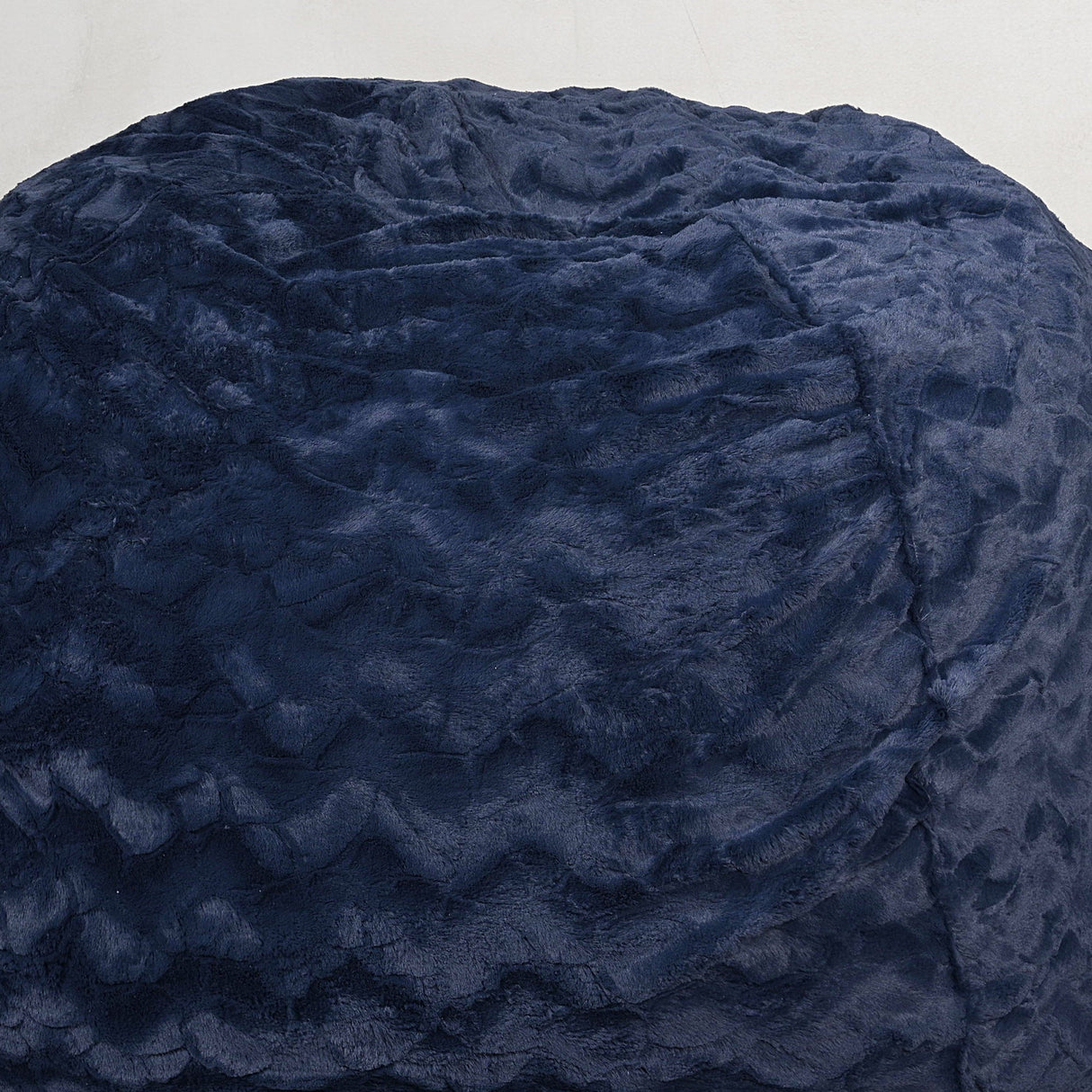 Faux Fur Bean Bag Chair, Navy - 4ft Cozy Lounger