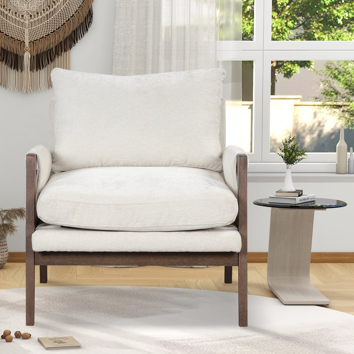 Kelly Mid-Century Modern Velvet Accent Armchair