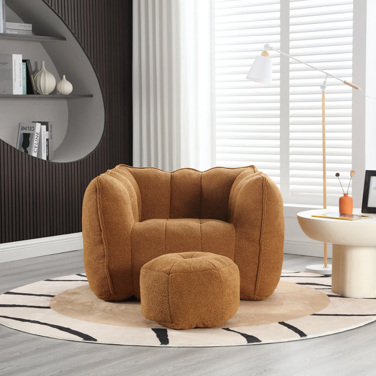 Soft Bean Bag Chair with Footstool