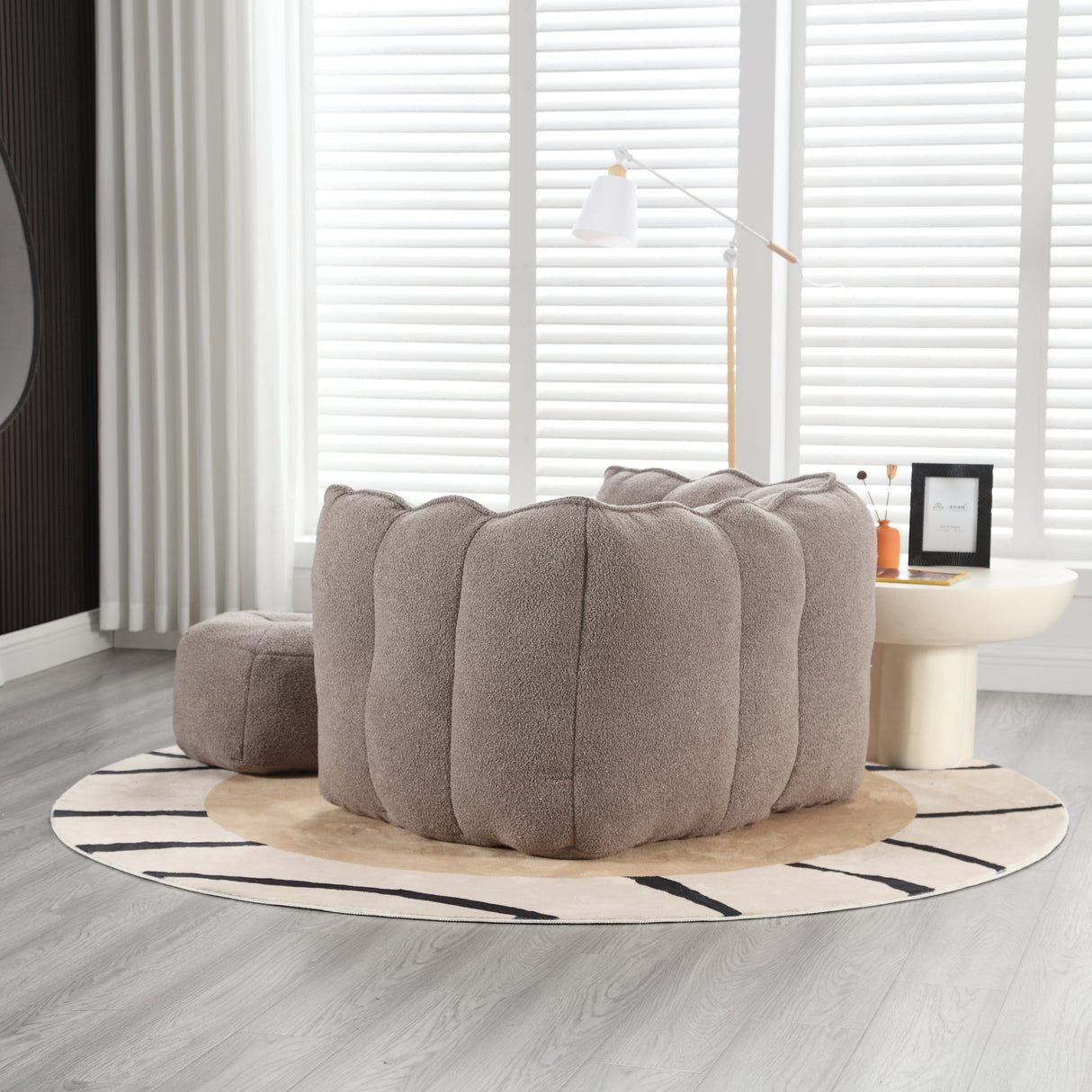Soft Bean Bag Chair with Footstool
