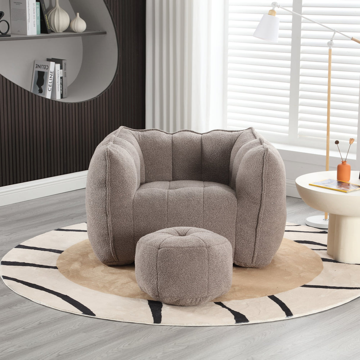 Soft Bean Bag Chair with Footstool