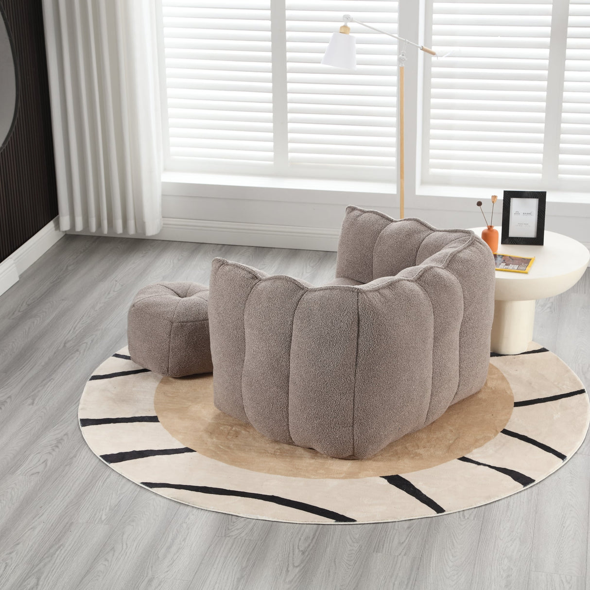 Soft Bean Bag Chair with Footstool