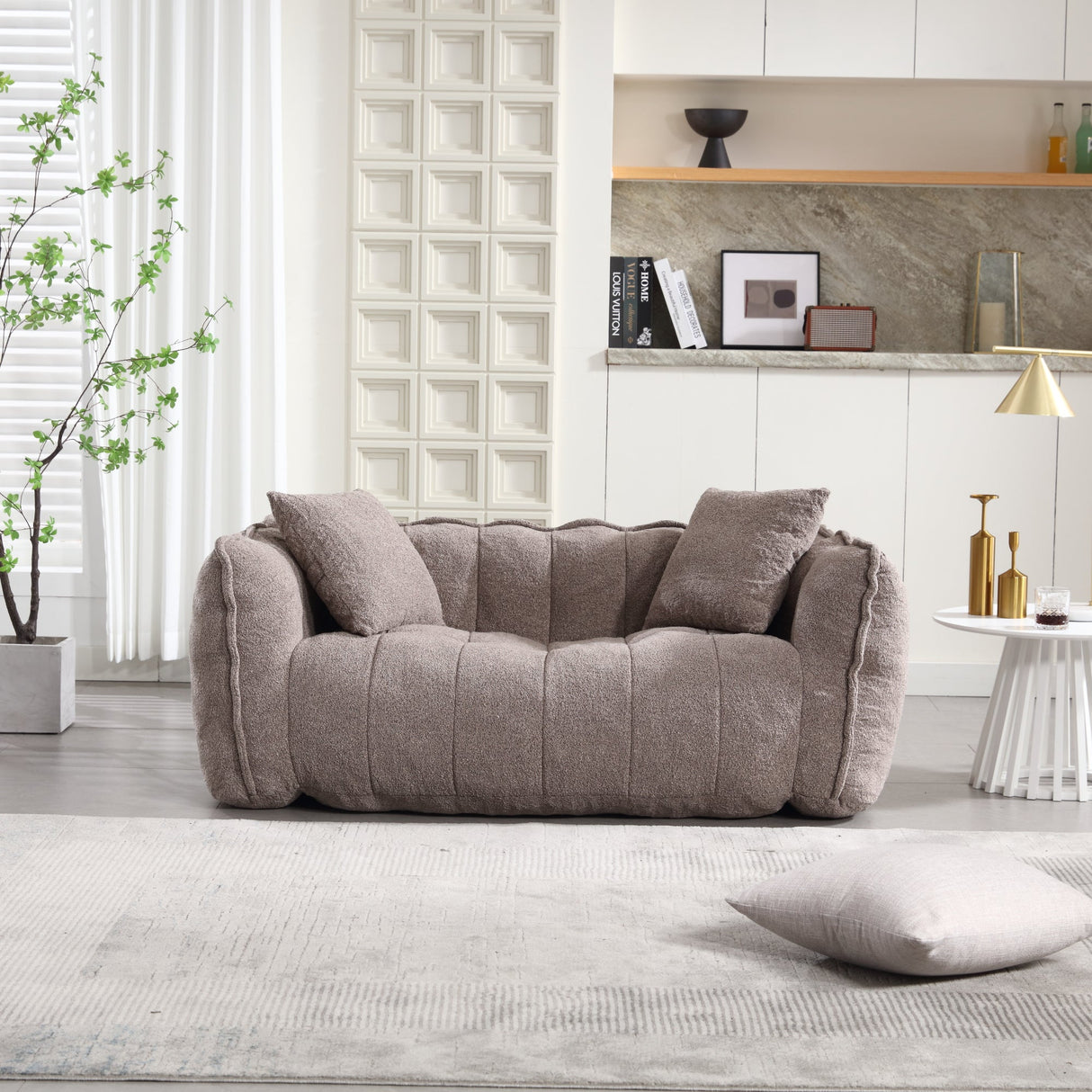 Soft Beanbag Chair with High Resilience Foam Core