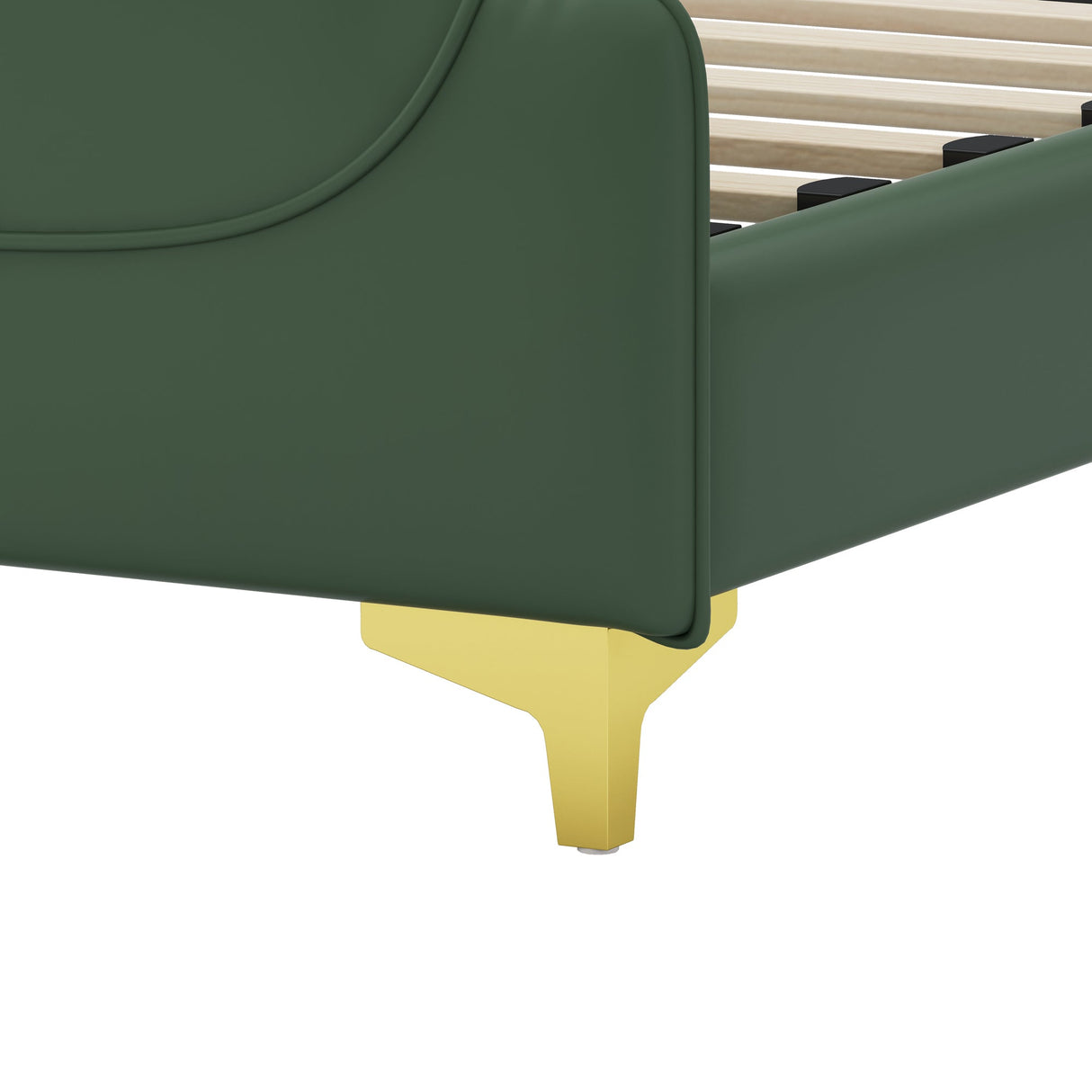 Queen Size Leather Bed Frame with Wingback Headboard & Footboard