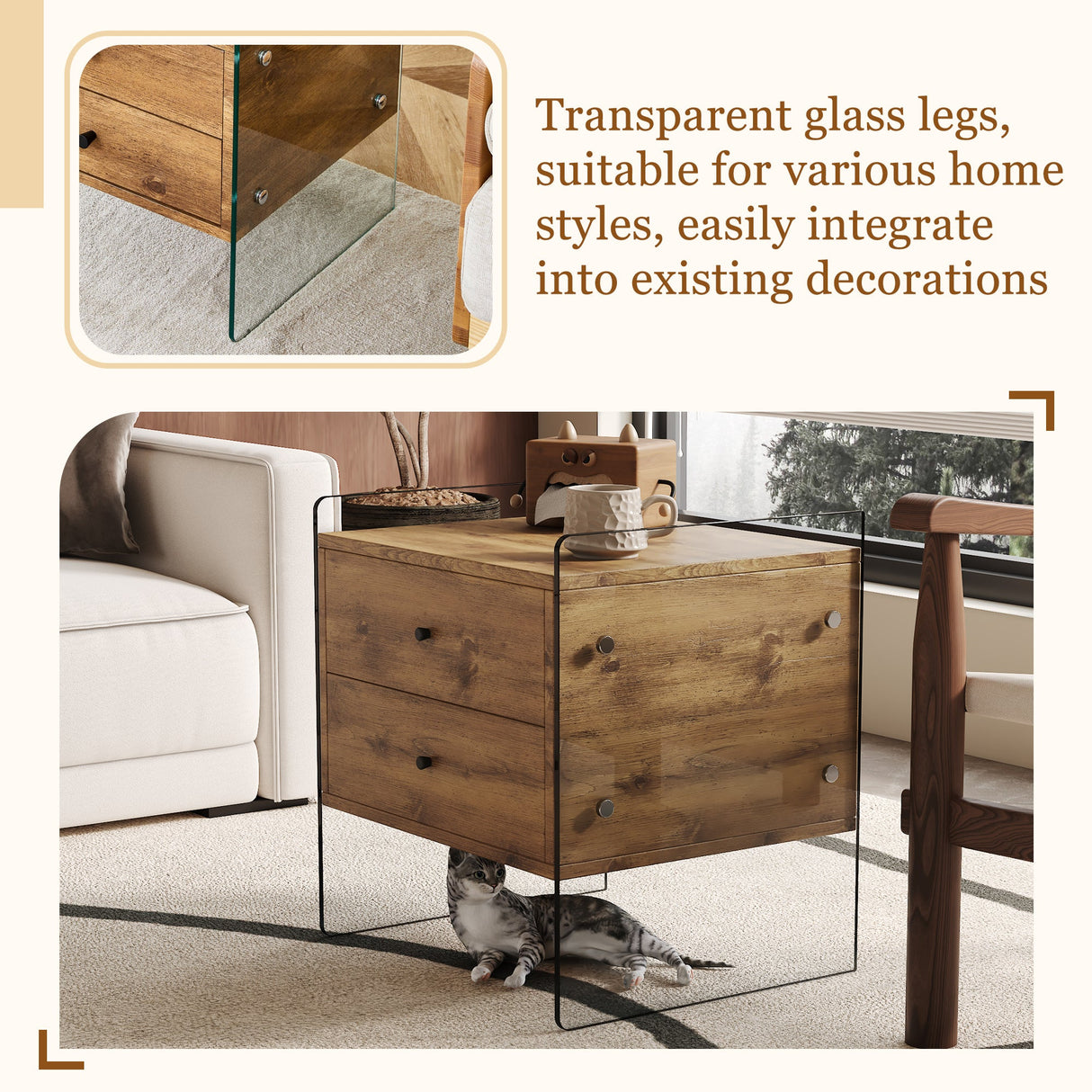 Double-Drawer Bedside Table