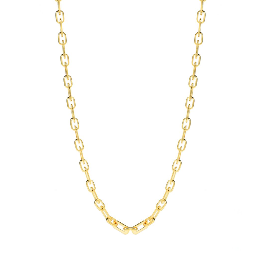MAYAMAR 24K Gold Plated Chunky Flat Paperclip Link Toggle Necklace
