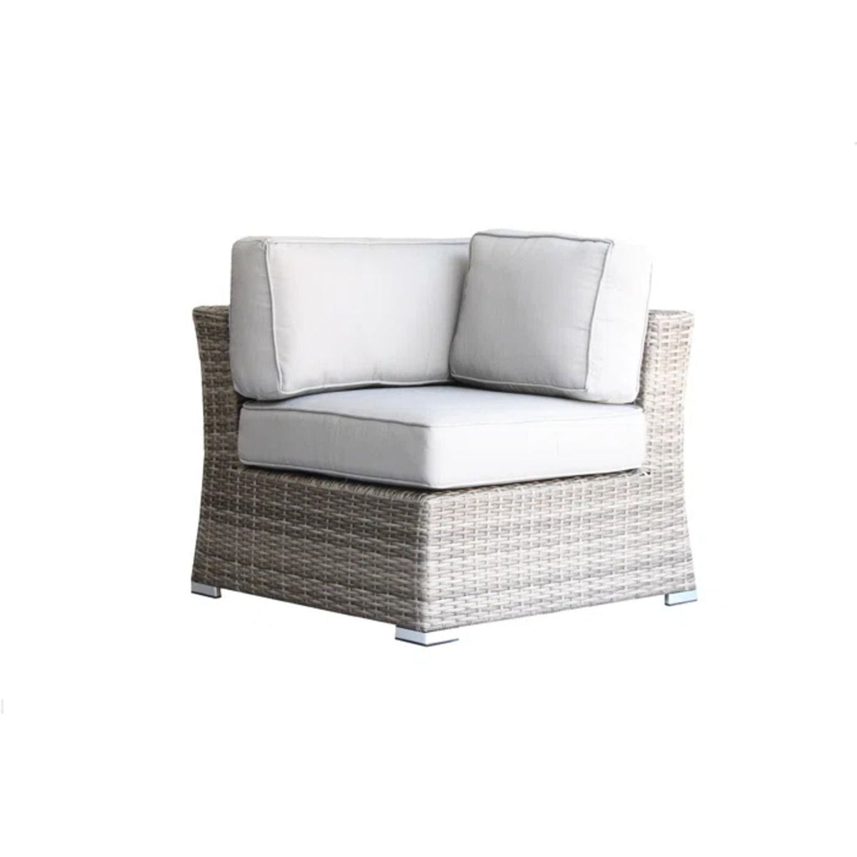 Wicker Sectional Sofa With Cushions And Table