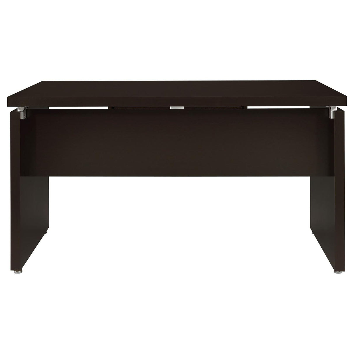Floating - Top Computer Desk With Pullout Keyboard Shelf - Brown