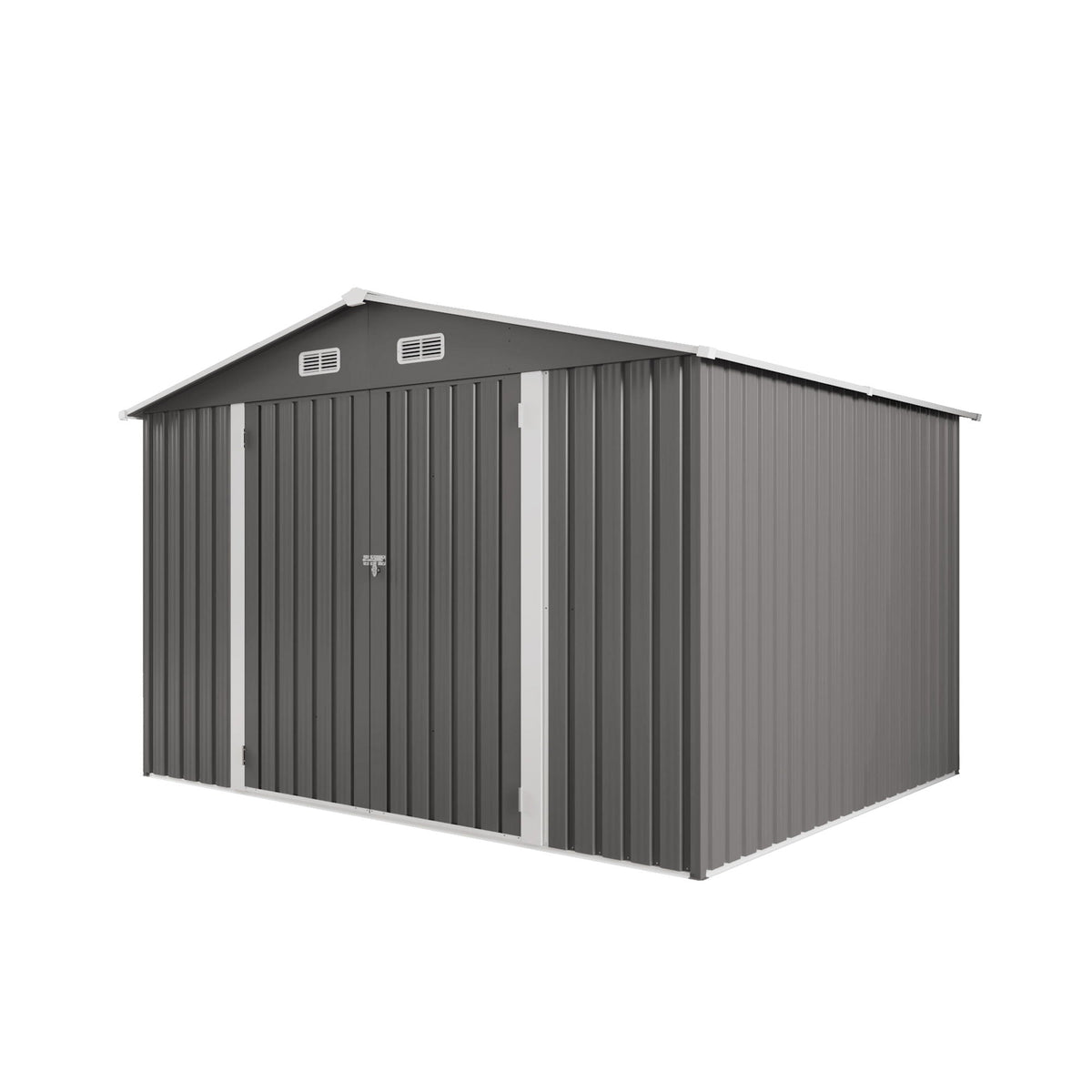 Large Outdoor Storage Shed with Lockable Door and Air Vent - Dark Gray