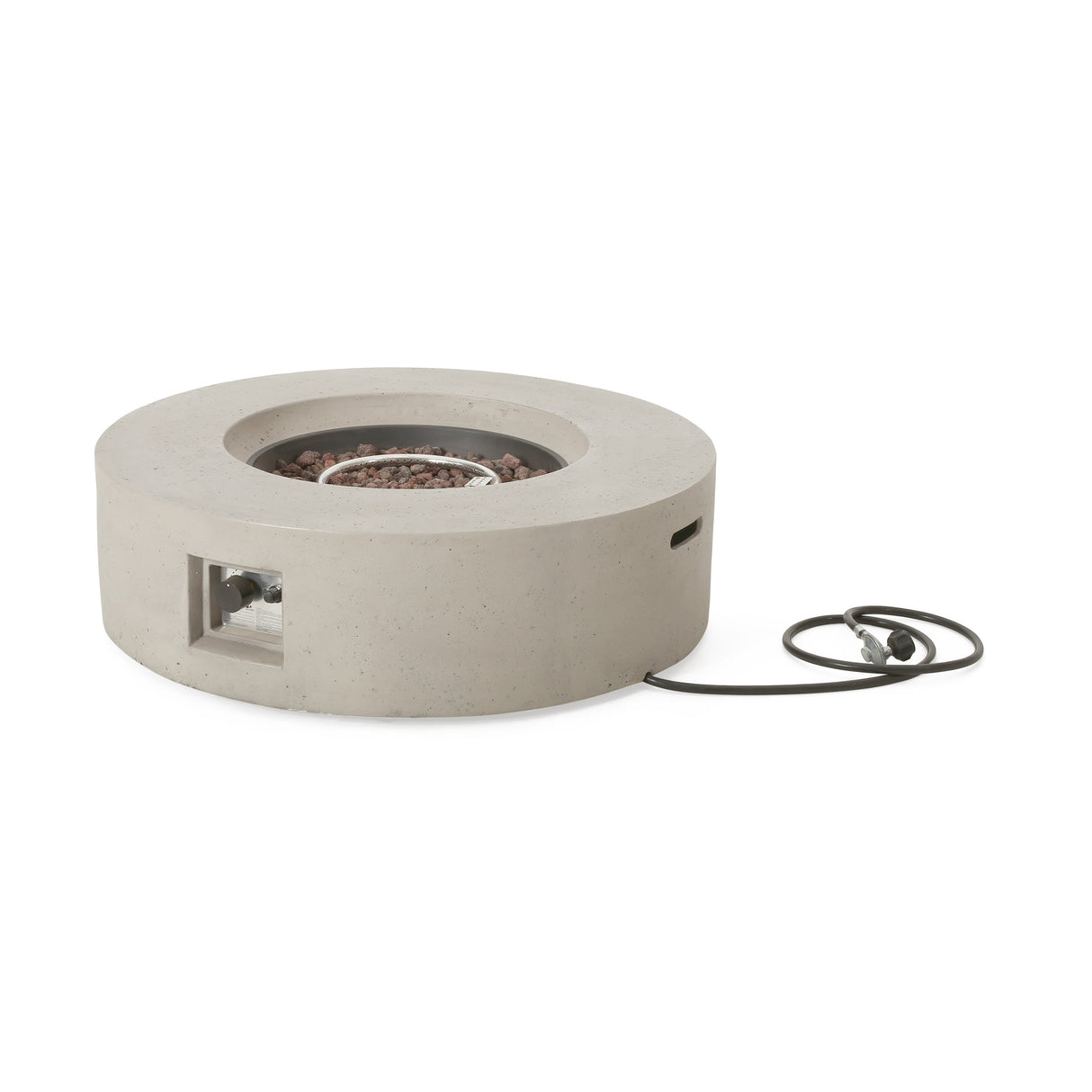 Modern Outdoor 50,000 BTU Round MgO Concrete Propane Fire Pit