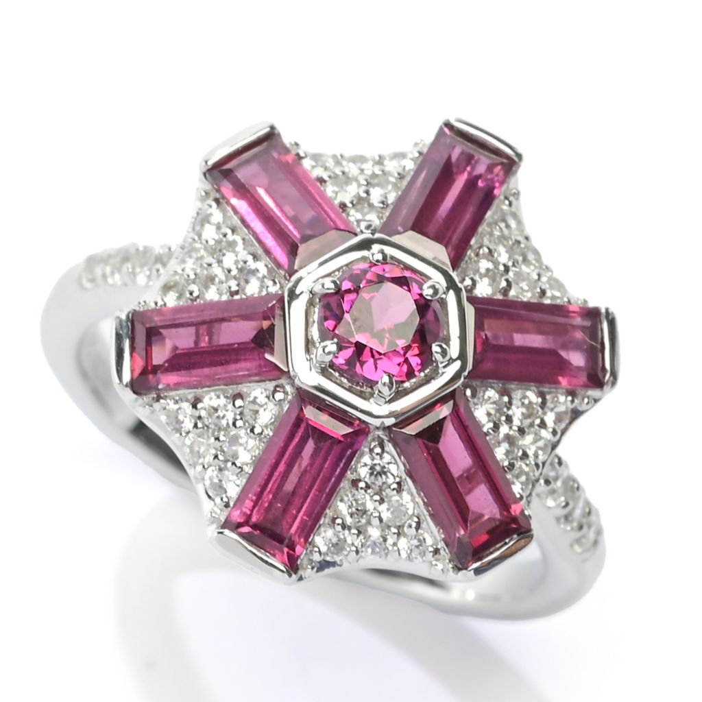 Gem Treasures Choice of Gemstone & White Zircon Pinwheel Ring