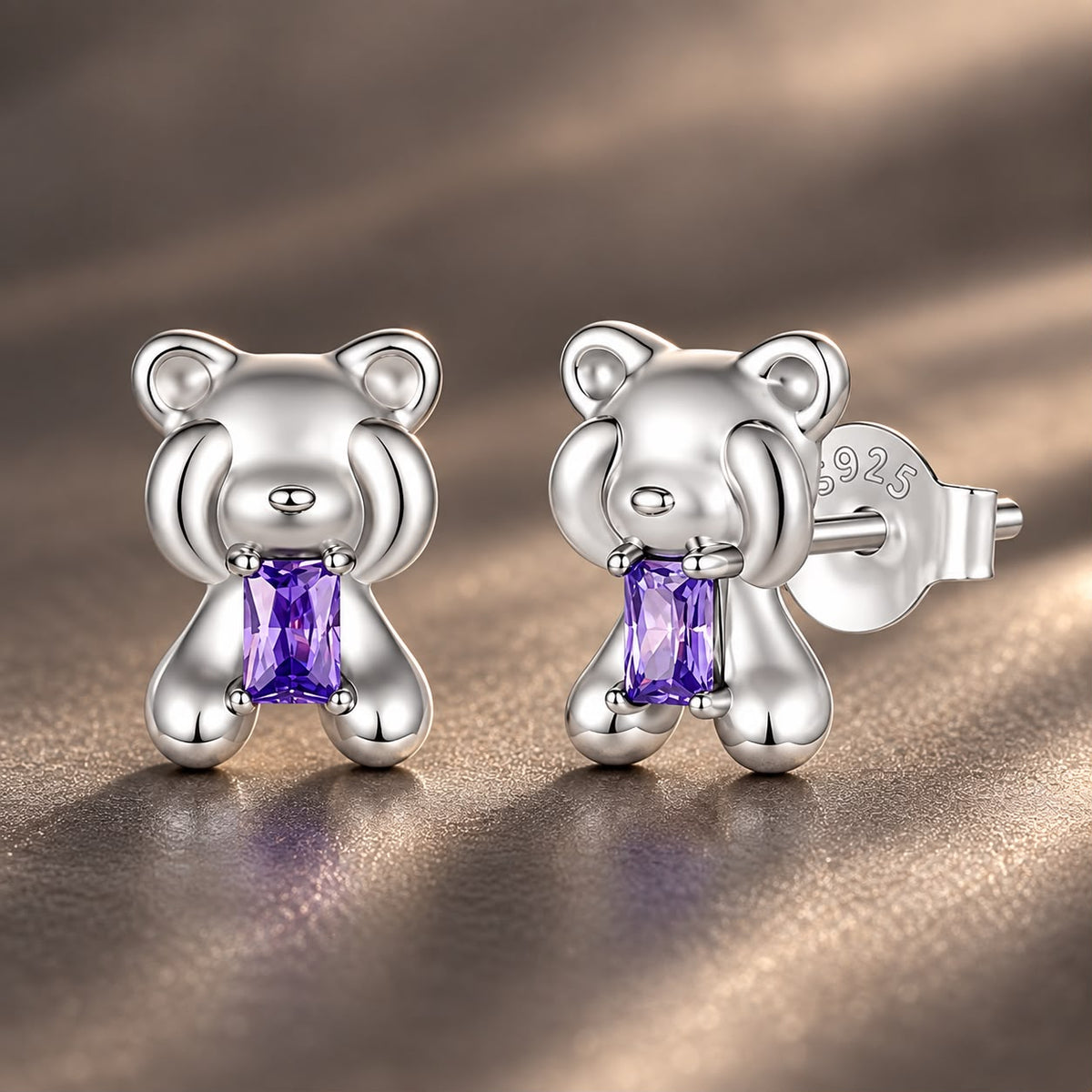 925 Sterling Silver White Gold Plated 0.9 x 0.6 cm Pavé CZ Earrings for Women