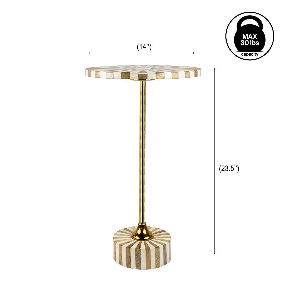 Calix Contemporary Minimalist Metal/Cork Round End Table