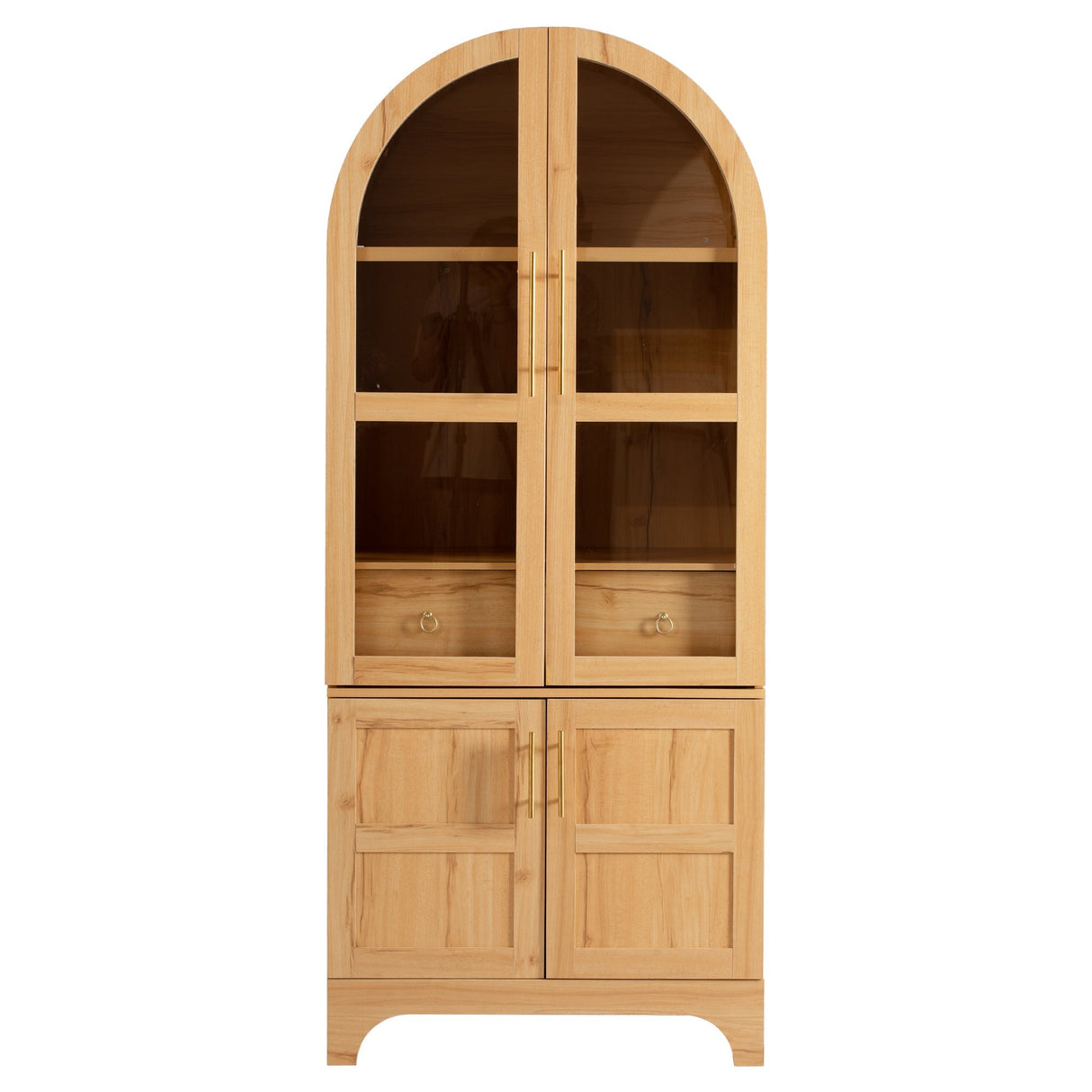 K&K 71' Tall Arched Kitchen Pantry Cabinet with Adjustable Shelves