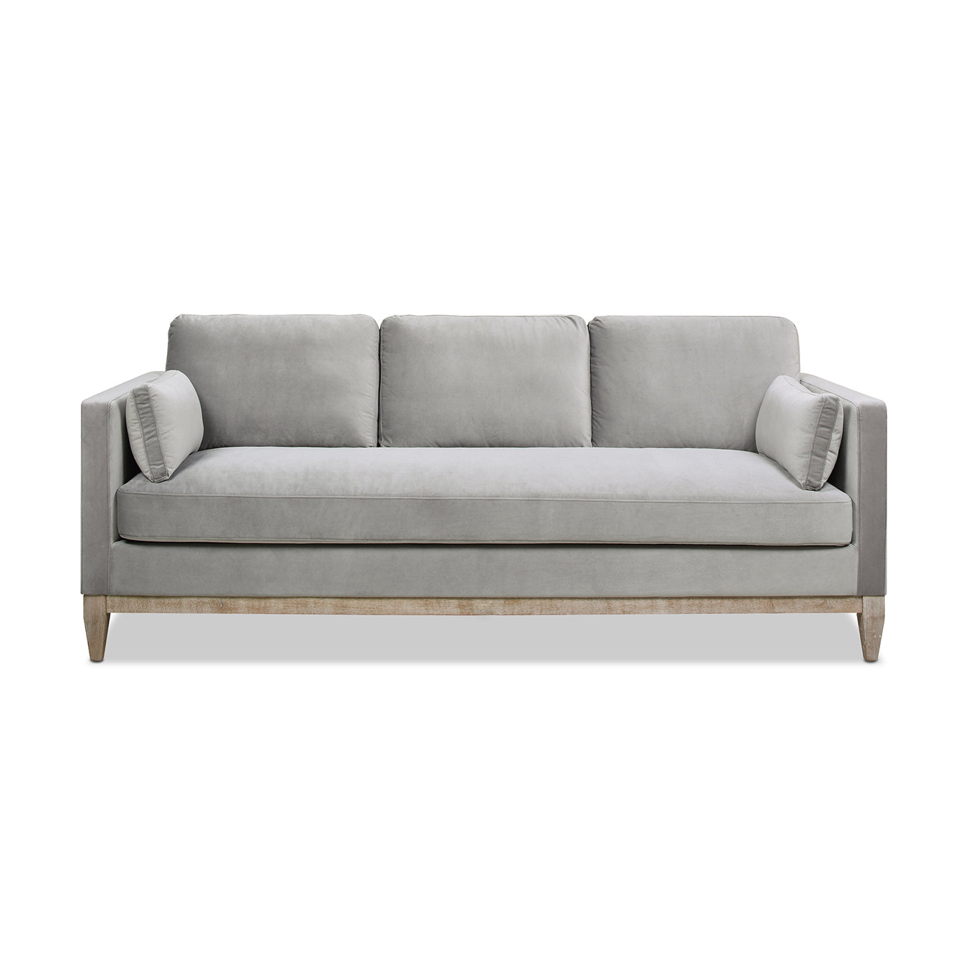 Knox 84" modern farmhouse sofa, opal grey velvet