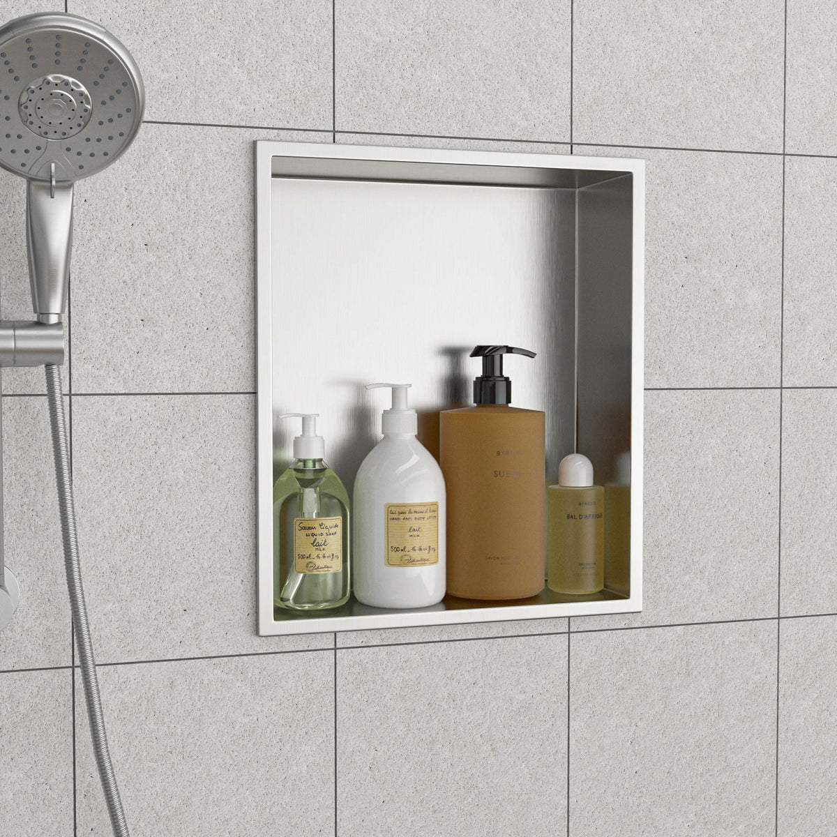 Stainless Steel Shower Niche With Seamless Design For Bathroom Storage