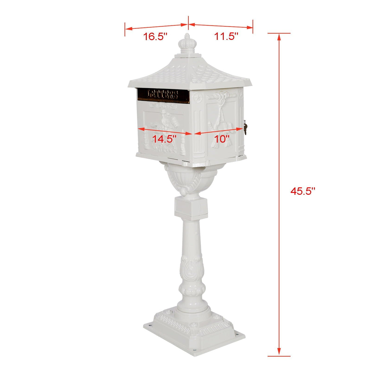 Cast Aluminum Mailbox with Durable Construction – Dark Brown, Black, or White