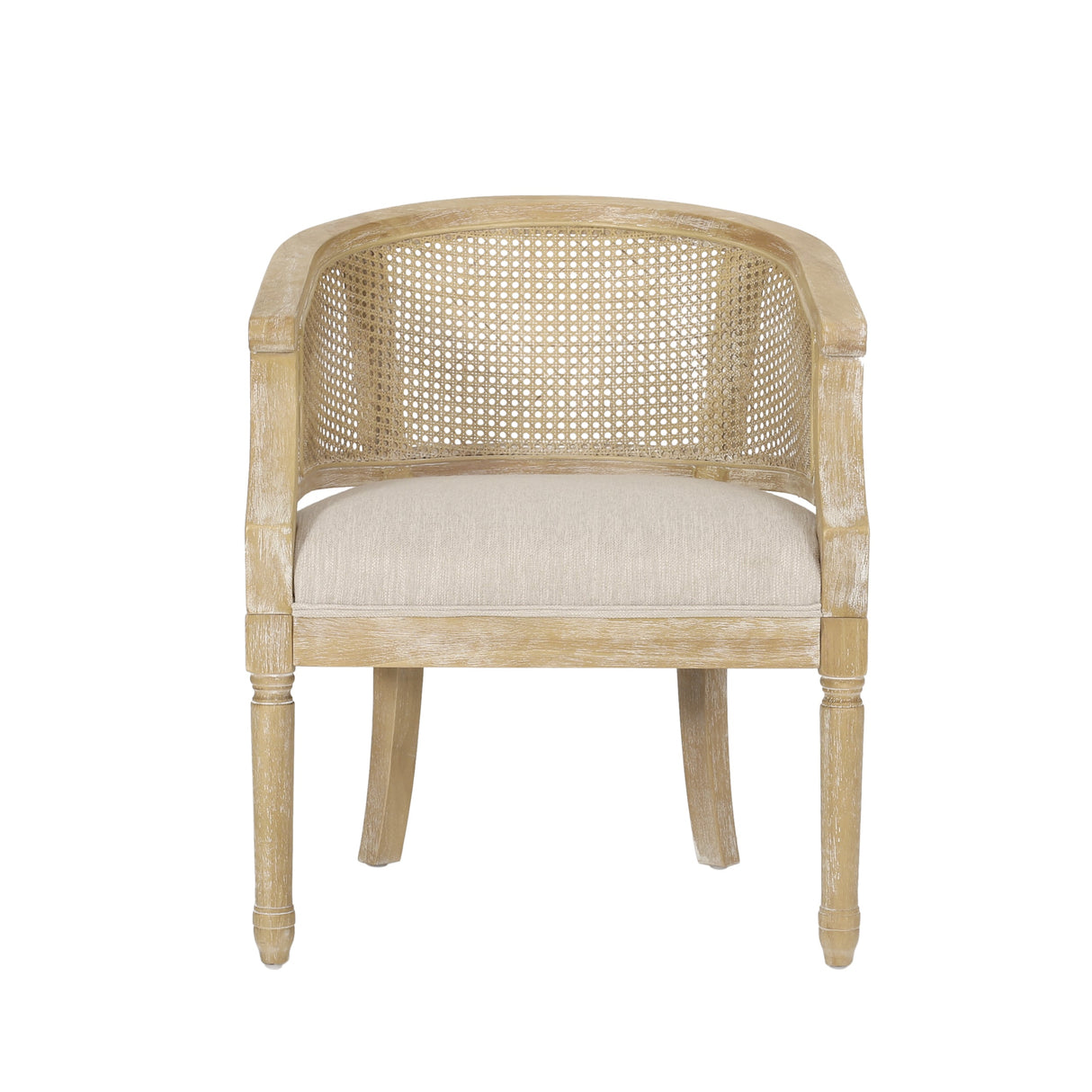 Accent Chair with Curved Back and Recessed Arms