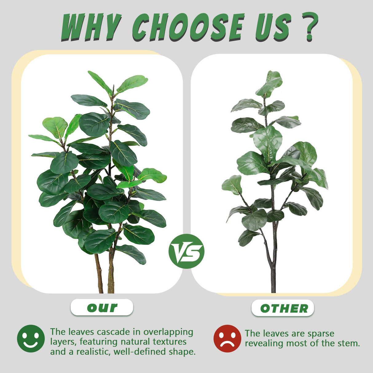 Artificial Fiddle Leaf Fig Tree 5FT with Planter