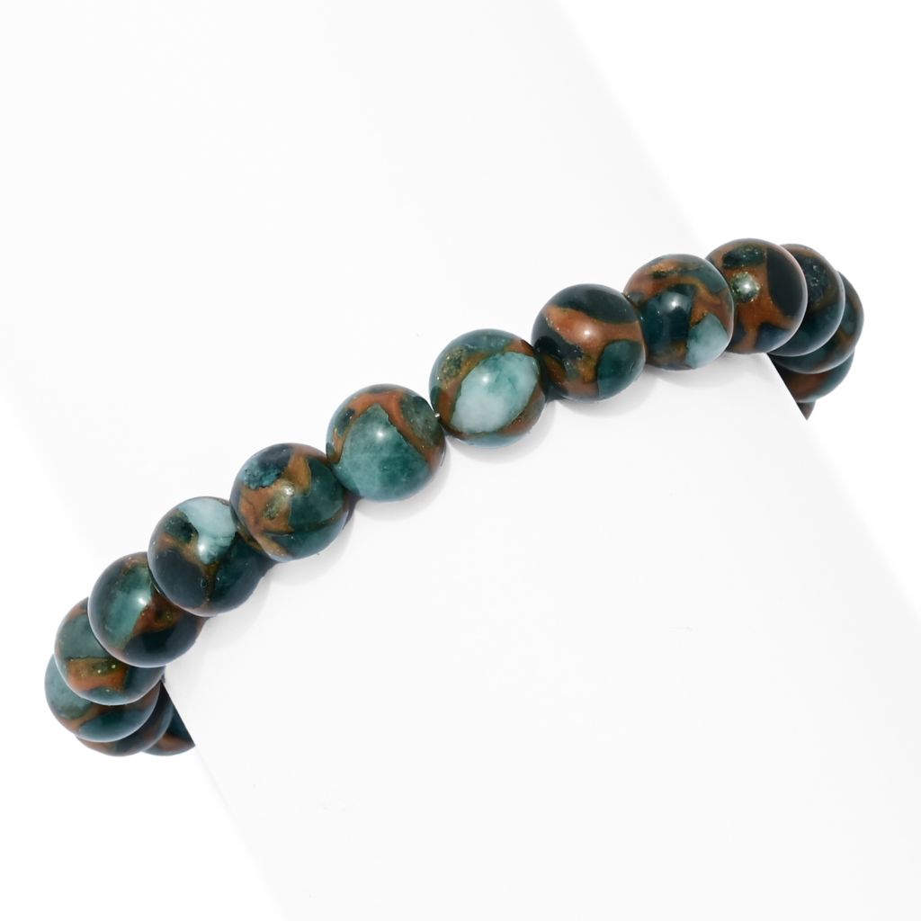 Southwest Elements 8-8.5mm Gemstone Bead & Sterling Silver Navajo Pearl Bracelet