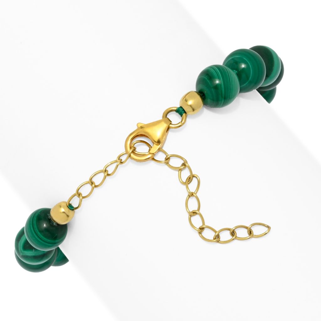 Gem Treasures 18K Vermeil Choice of Gemstone Bead Stretch Bracelet