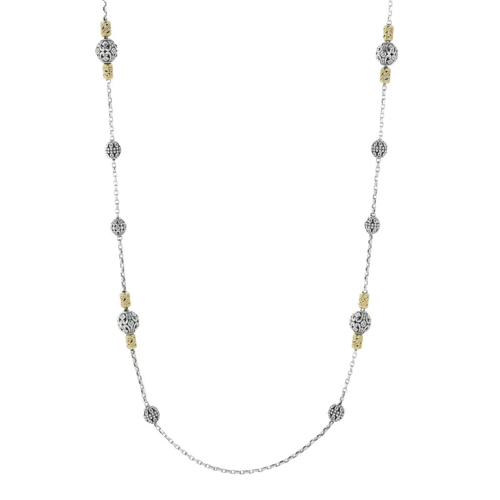 Konstantino 18K Gold Accented Bead Station 33" Layering Necklace