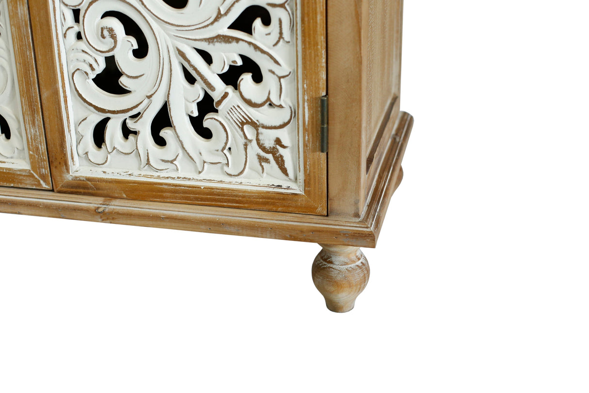 Accent Cabinet With 4 Doors Farmhouse Sideboard Buffet Cabinet