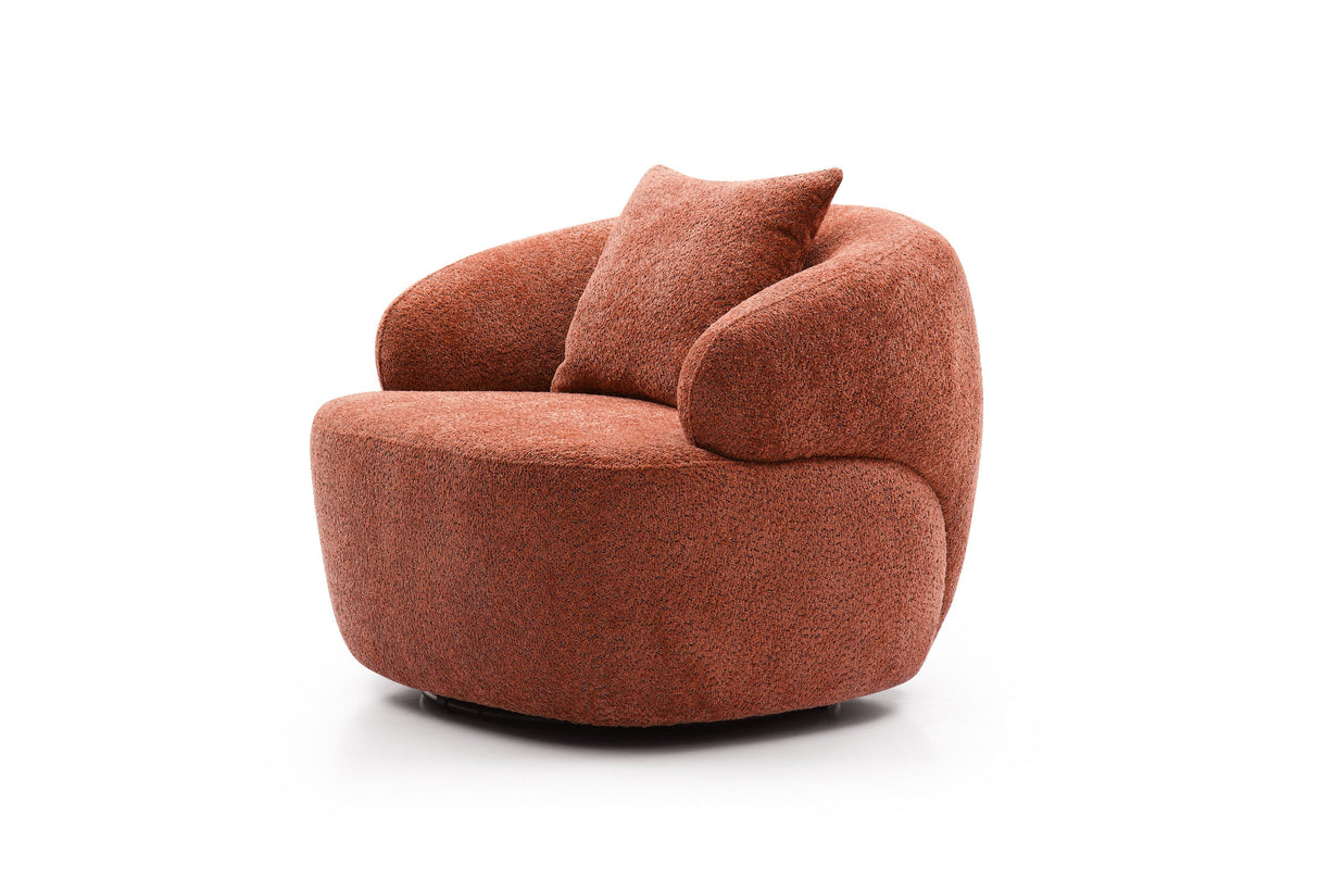 360° Swivel Mid Century Modern Curved Sofa Orange