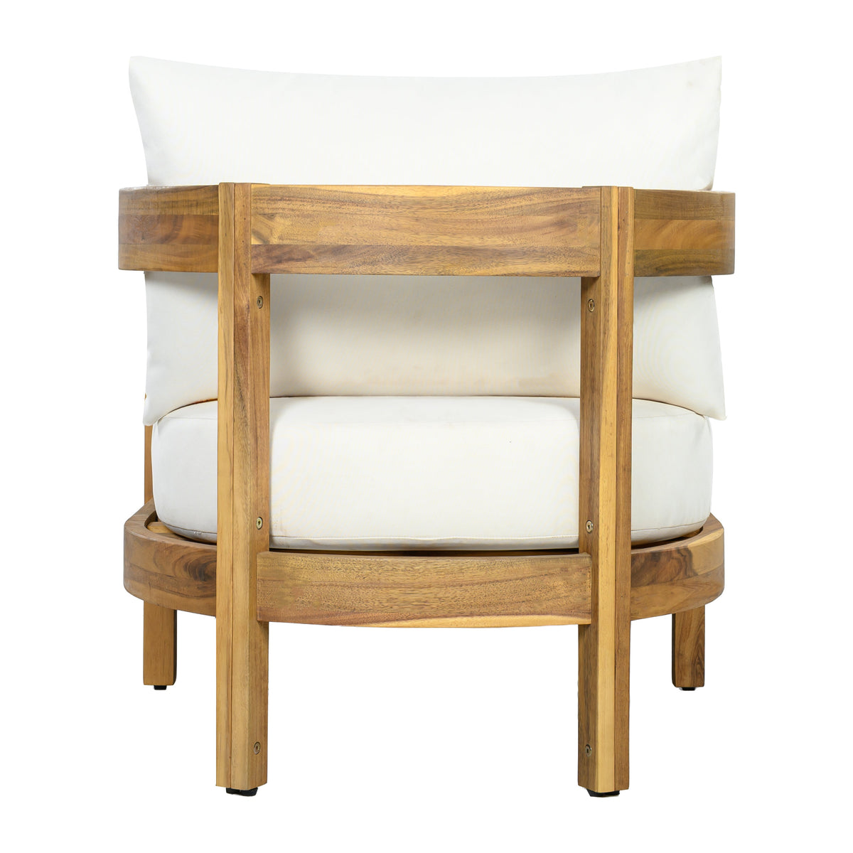 78" Acacia Wood Outdoor Chaise Lounge Chair
