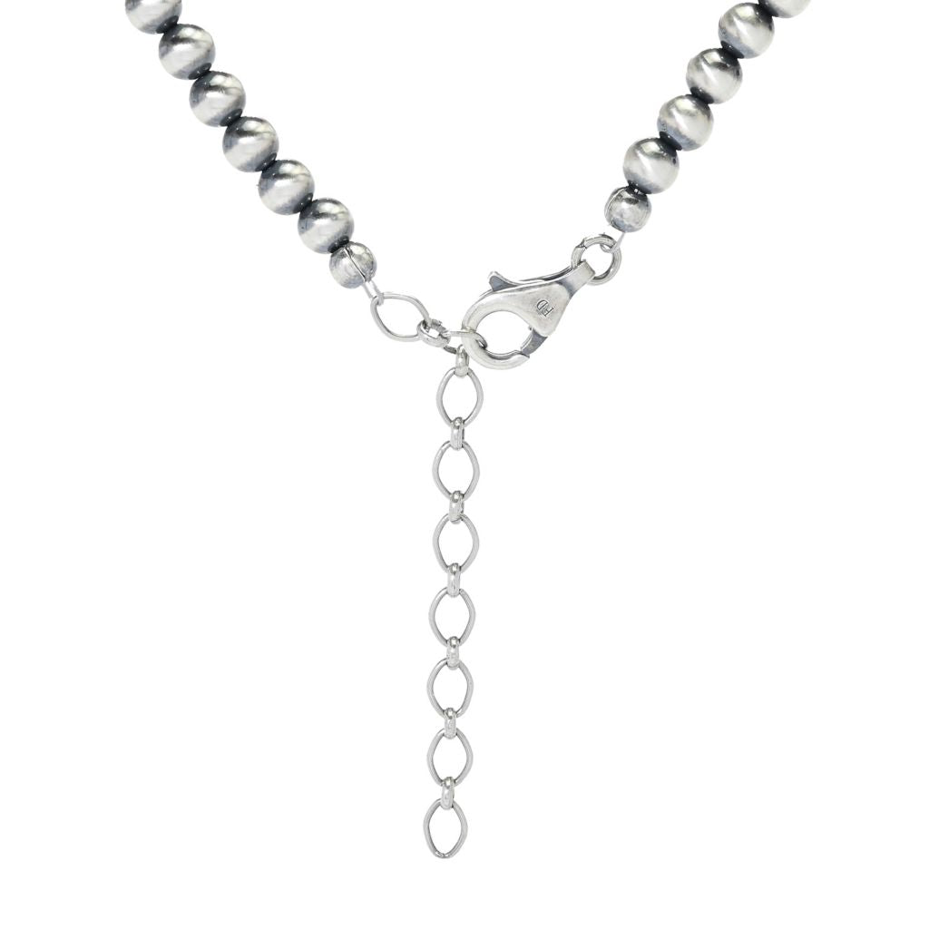 Southwest Elements 20x20mm Heart Shape Larimar & Navajo Pearl Beaded Necklace