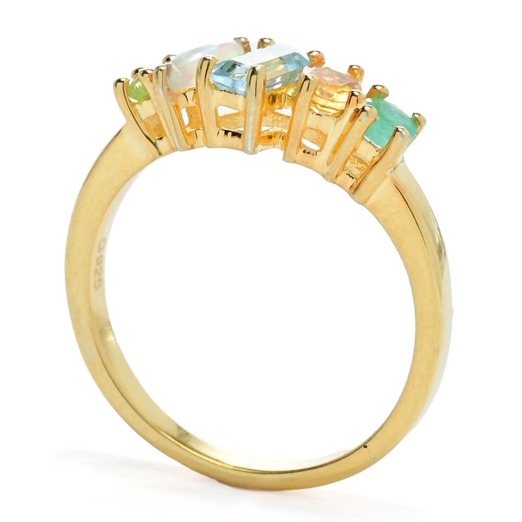 18K Gold Plated Choice of Gemstone "Peace" or "Dream" Acrostic Ring