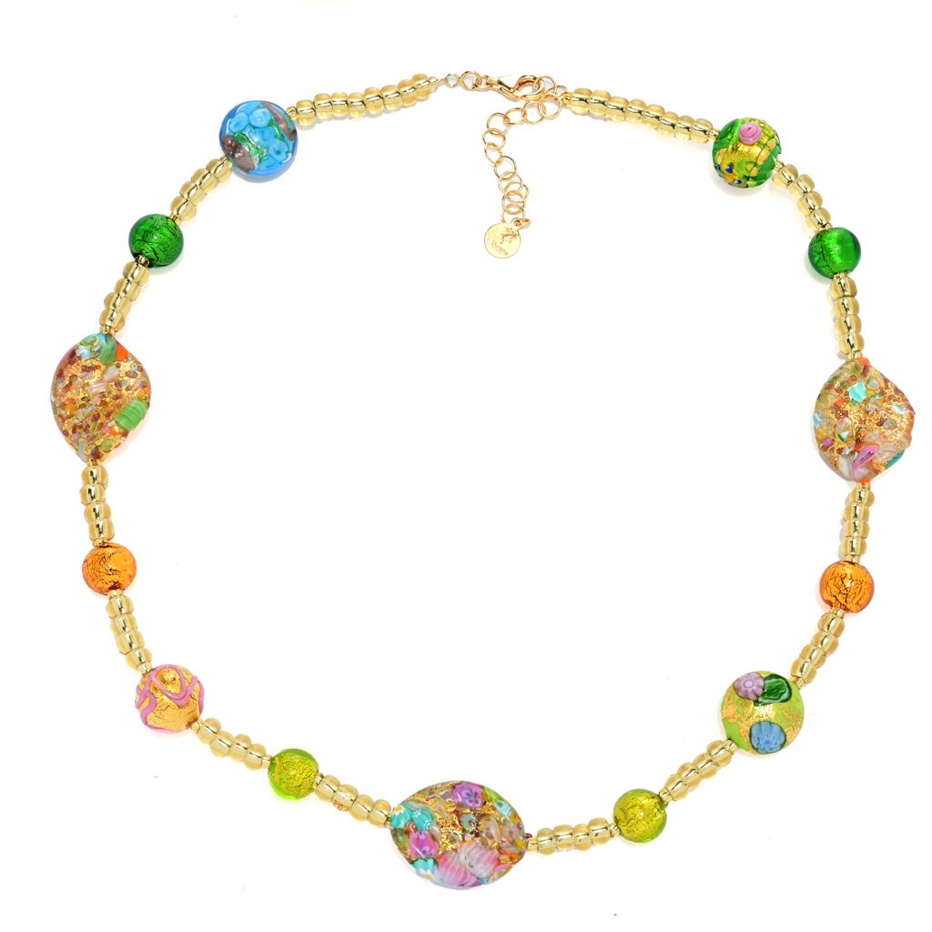 Il Murano di Francesca "Primavera" Multi Murano Glass Bead Necklace