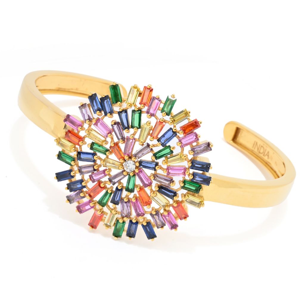 "Color Crush" 18.34 DEW Simulated Gemstone Cuff Bracelet