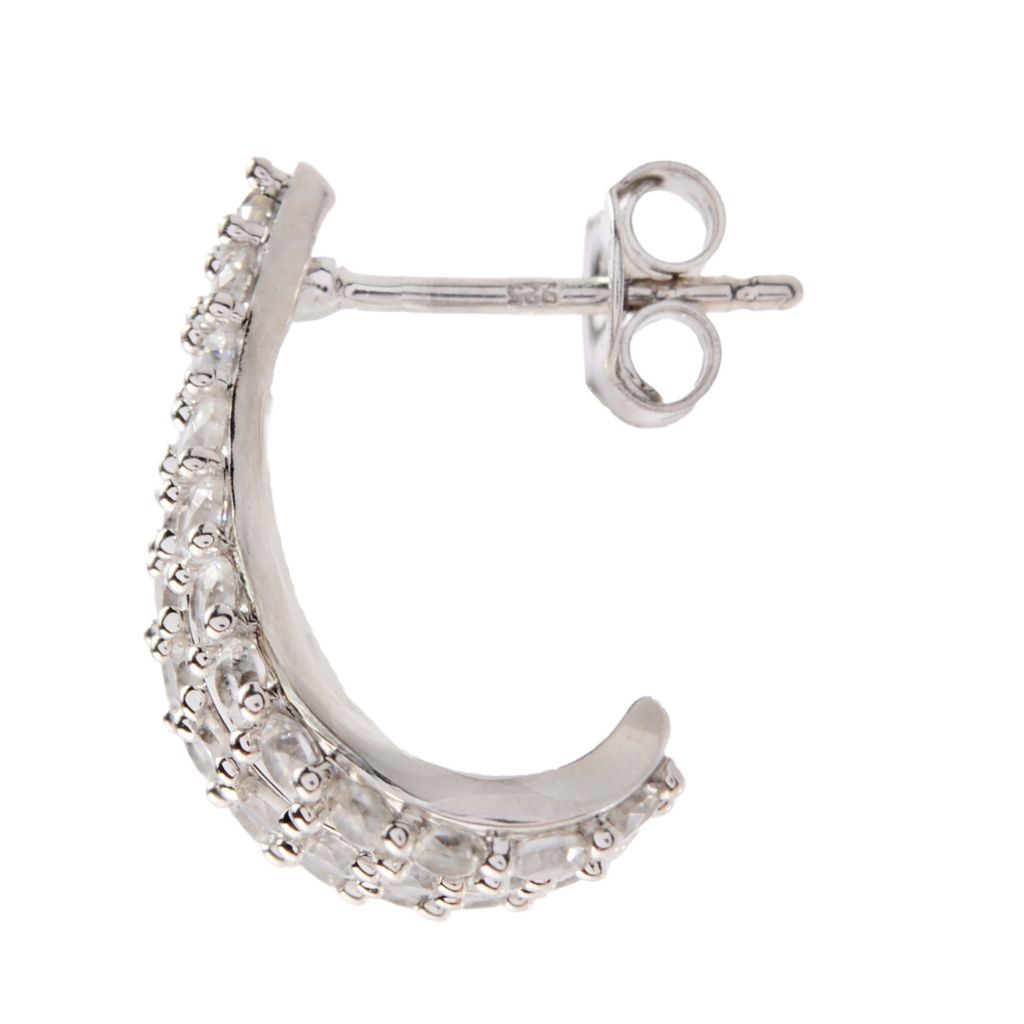 MUSE Sterling Silver 6.12ctw White Zircon Multi Row Ear Cuff Earrings