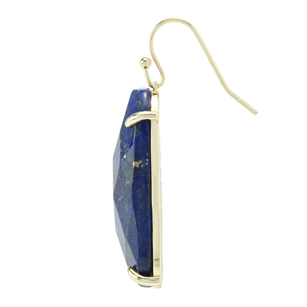 Aurelia 18K Gold Plated 32x21mm Fancy Shape Lapis Drop Earrings
