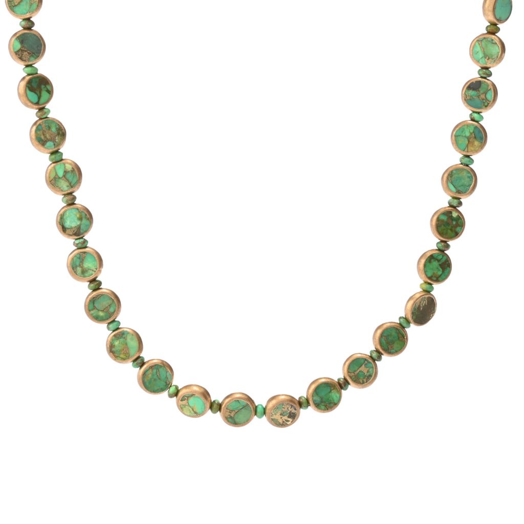 Southwest Elements Sterling Silver Choice of Gemstone Coin & Gem Bead Necklace