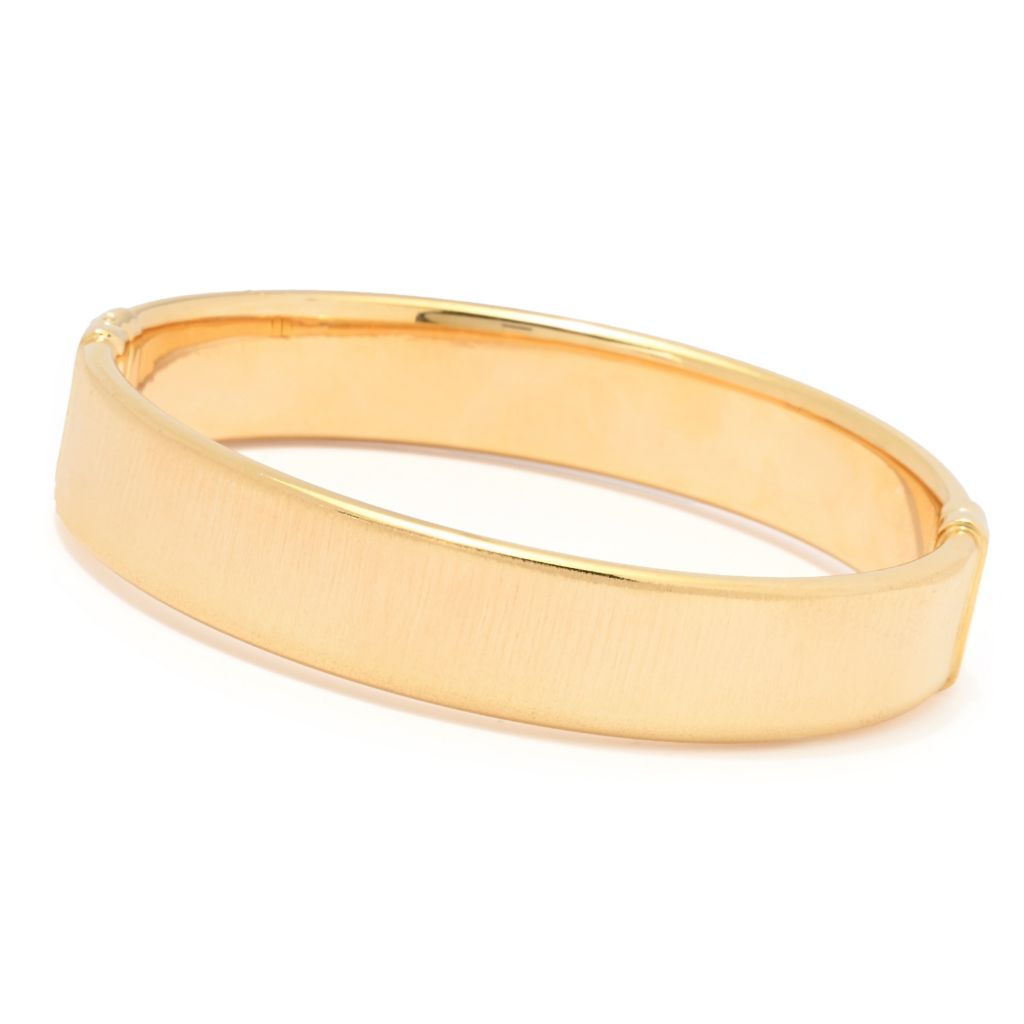 Verona Gioielli 18K Gold Plated or Sterling Silver Tubing Satin Bangle Bracelet