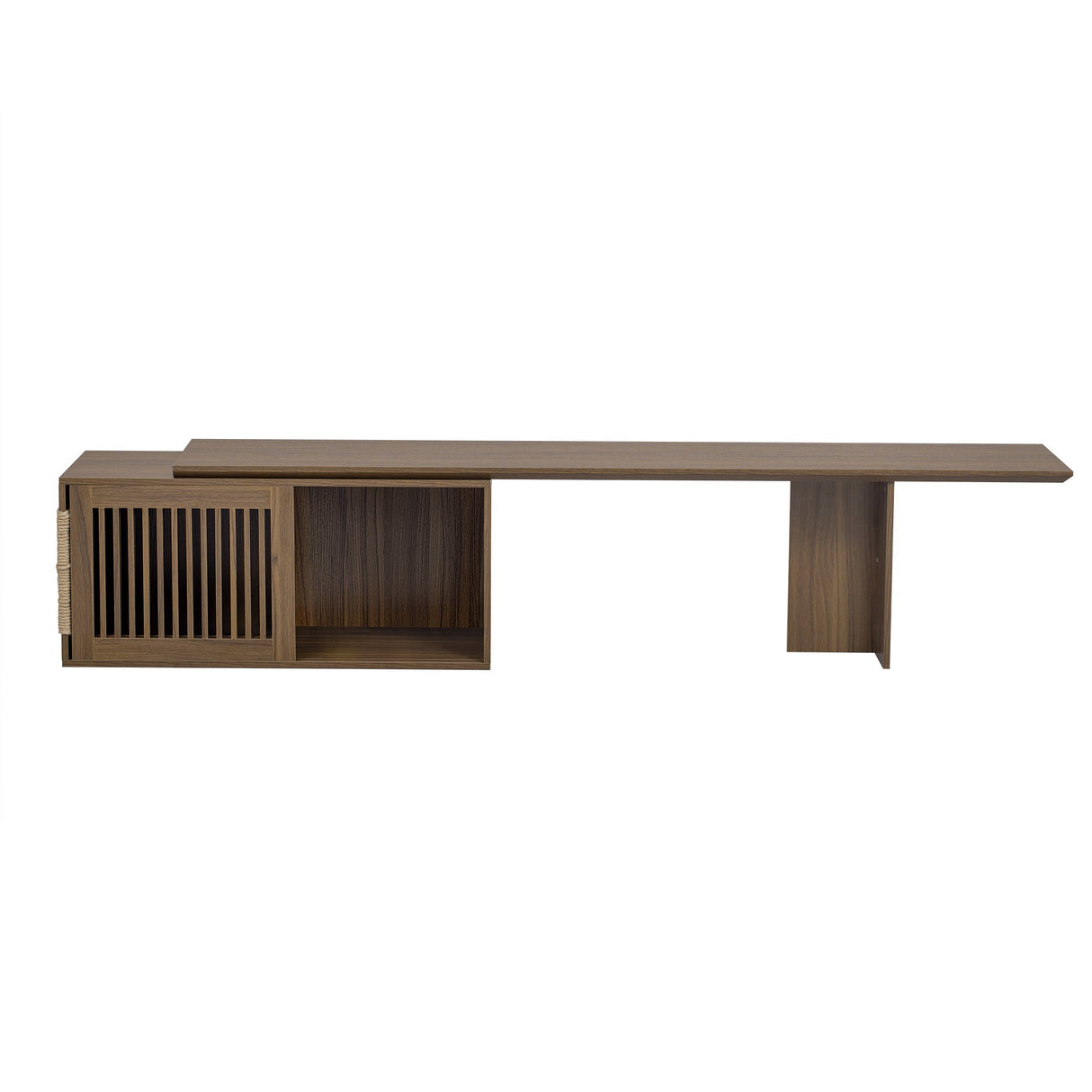 Mid-Century Modern 2-in-1 Extendable Walnut TV Stand