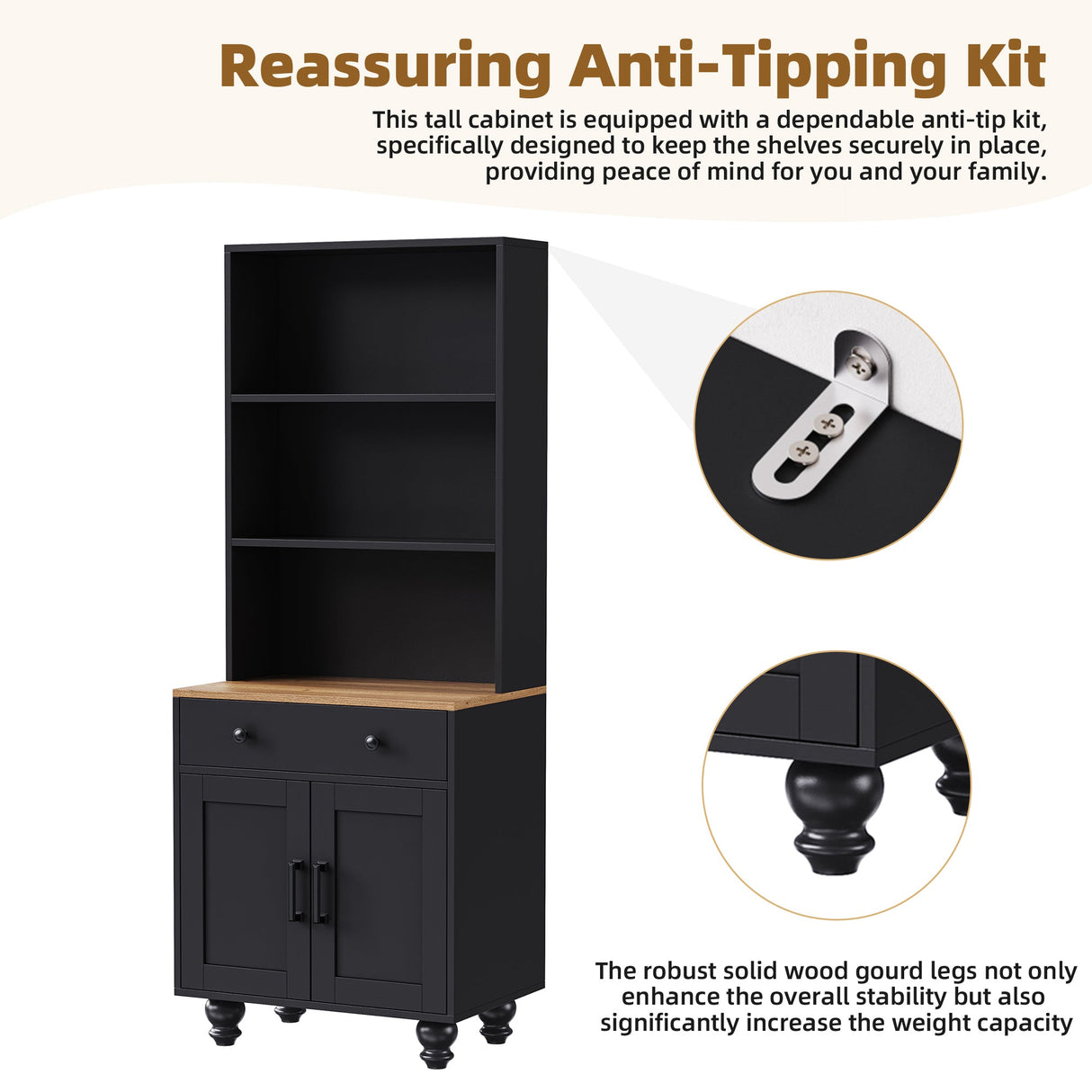 On-Trend Farmhouse Storage Cabinet with Adjustable Shelves