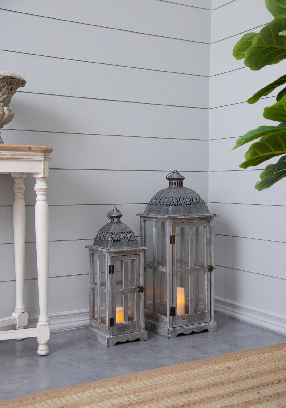 Wooden Candle Lantern Decorative, Hurricane Lantern Holder
