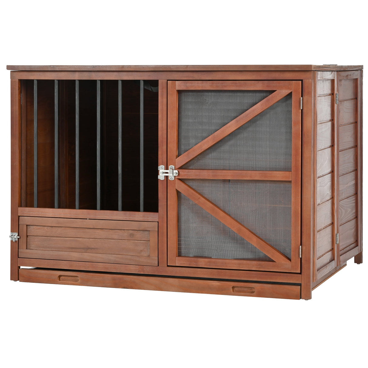 33" Solid Wood Dog Crate FurnitureFoldable Indoor Kennel