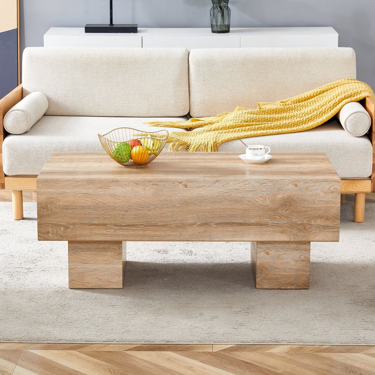 Modern Simple Light Wood Texture Coffee Table