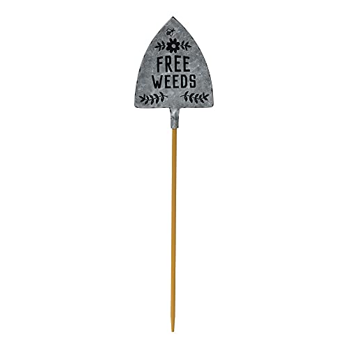 Outdoor-Metal-Garden-Sign-Decor-with-Sayings-Free-Weeds,-Shovel-Shaped-Yard-Stake-Signs-for-The-Lawn-Flower-Pot-or-Planter-Novelty-Signs