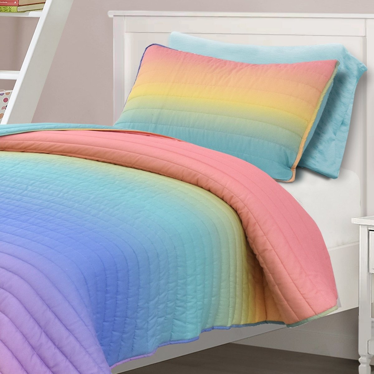 Rainbow Ombre Quilt Set