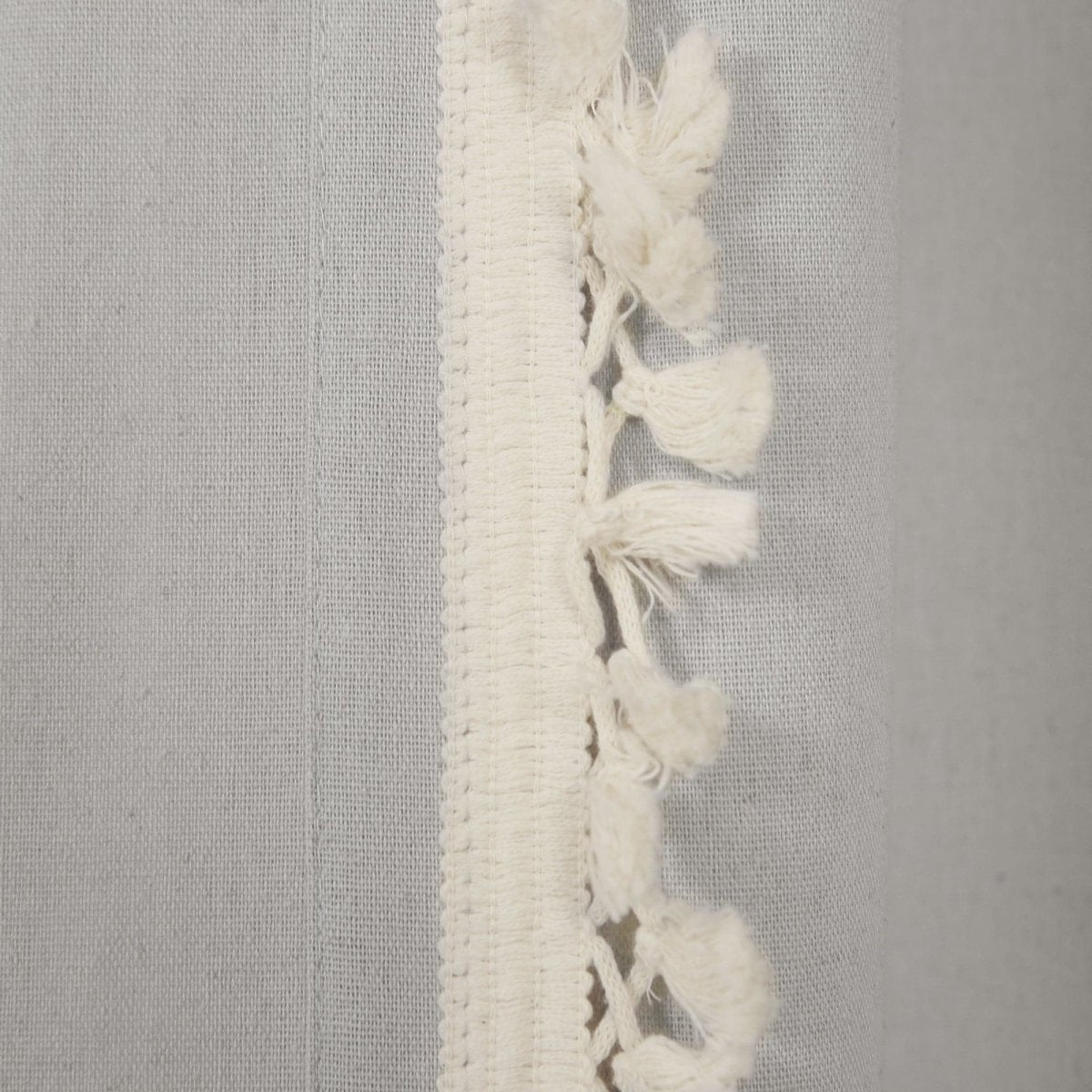 Faux Linen Tassel Window Curtain Panel